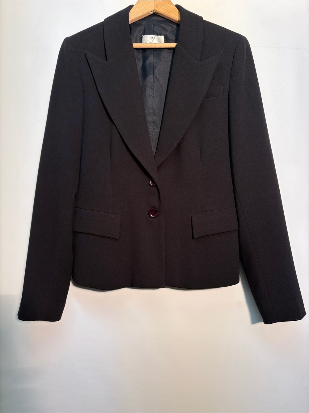 Current Tailored Black Notch-Lapel Blazer